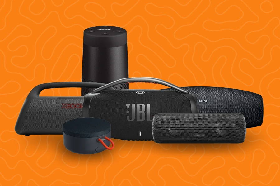 Imagem caixas de som bluetooth.