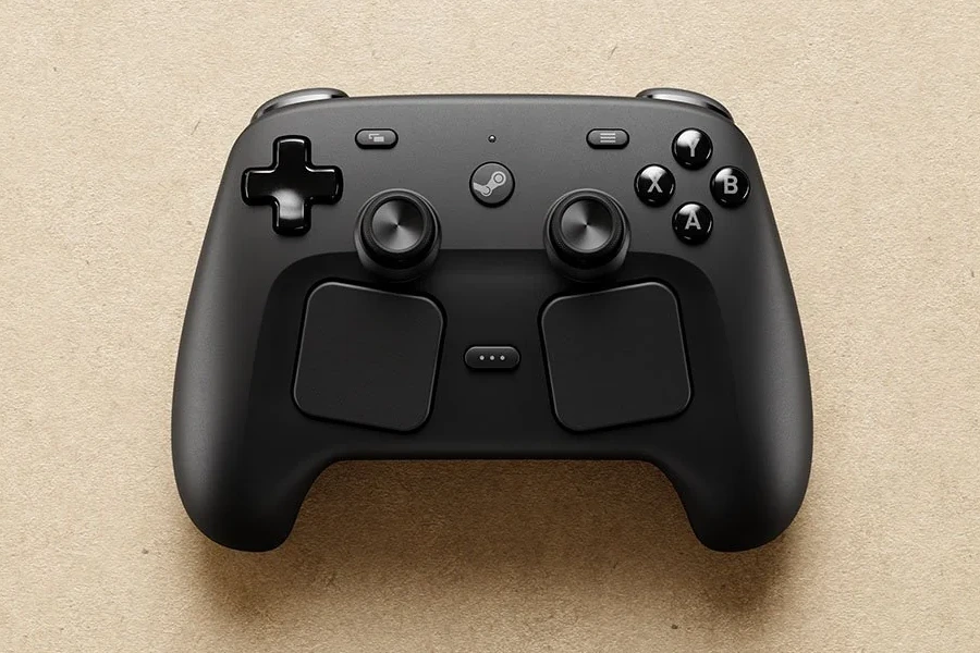A Valve também apresentou a versão aprimorada do seu Steam Controller. (Imagem/Divulgação: Steam).