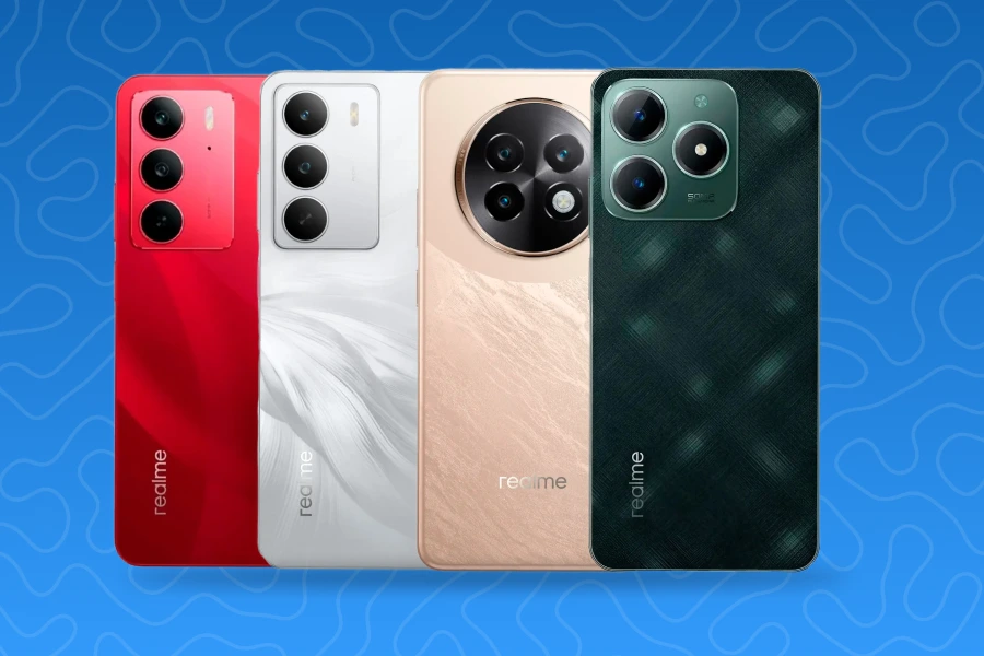 Imagem celulares da Realme.
