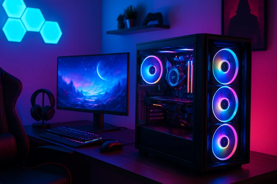 Imagem de um gabinete gamer.