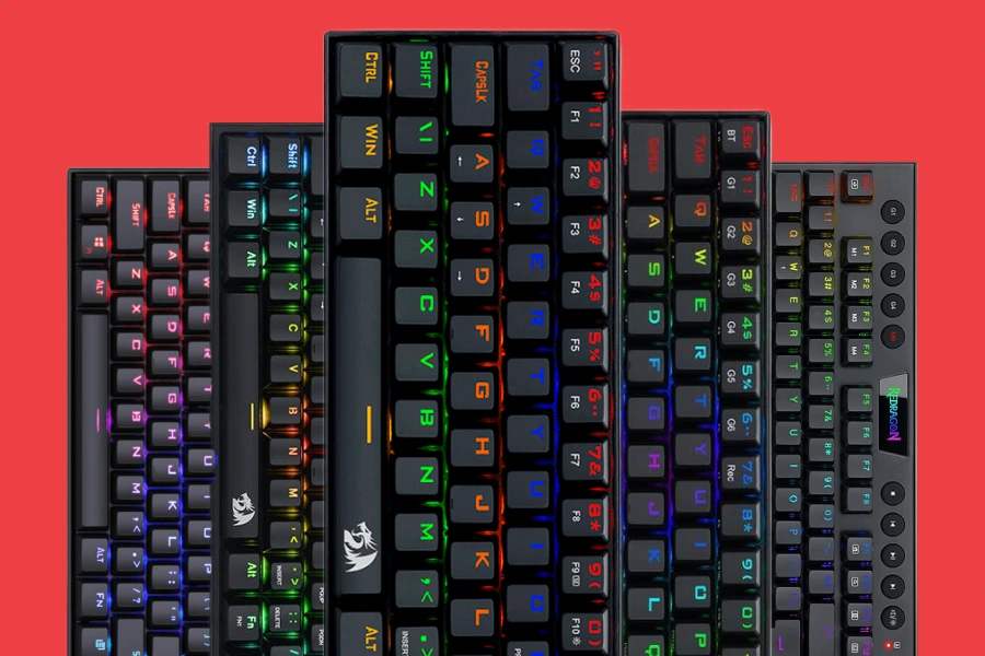 Imagem de teclados Redragon.