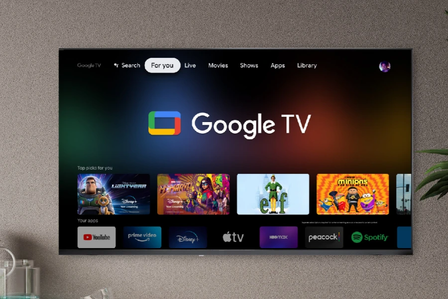 Imagem de uma TV com Android.