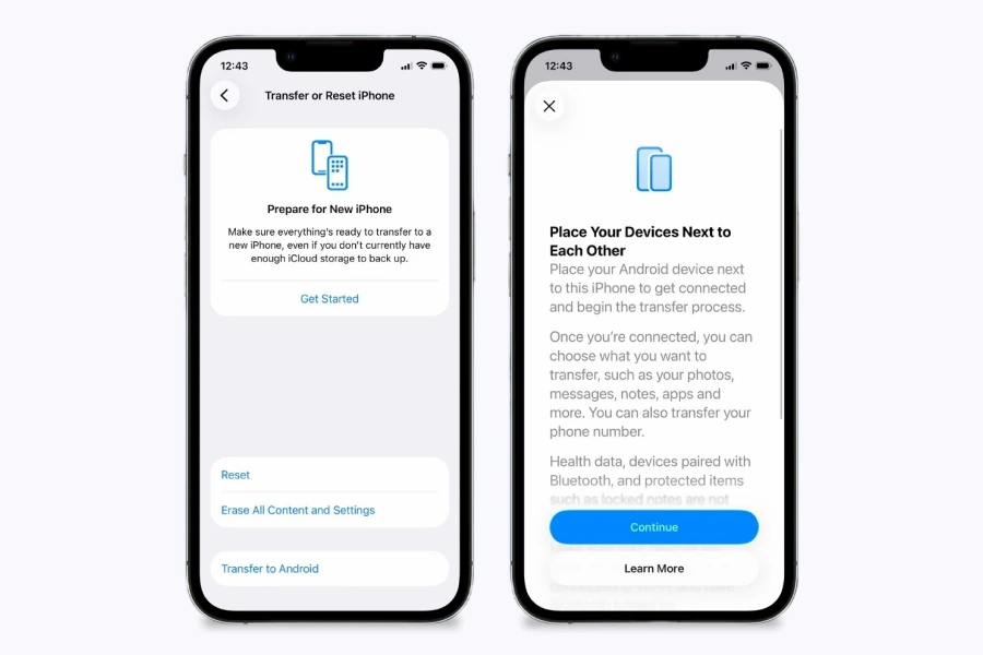 iOS 26.3 traz função inédita de transferência de arquivos entre iPhone e Android. (Imagem/Reprodução).